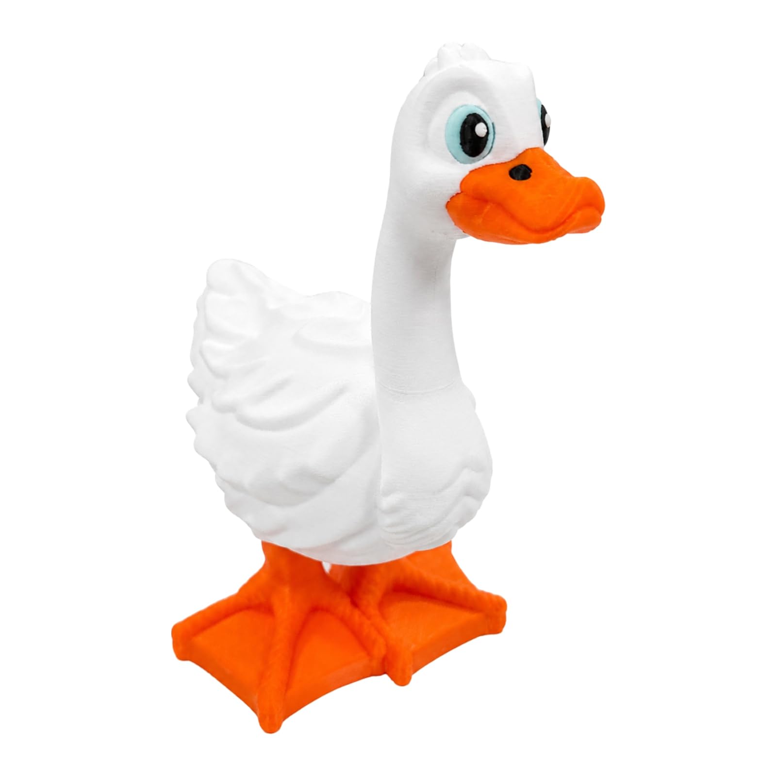 Pasisuu Cute Goose Garden Statue – White 3D Printed Lawn Ornament with Detailed Feather Texture, Stable Base for Patio Porch Balcony DecorWhite