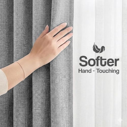 Image of FRESH FROM LOOM Jute Premium 5 ft Window Curtains for Slider Track | Non-Ring Curtains | S-Wave Pleat | Parda | Parda | Light Block Parde | Breathable Fabric (Size - 5ft, Grey, 2pc)