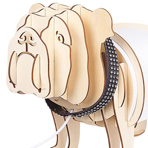 Beliani Lampada da Tavolo in Legno Chiaro a Forma