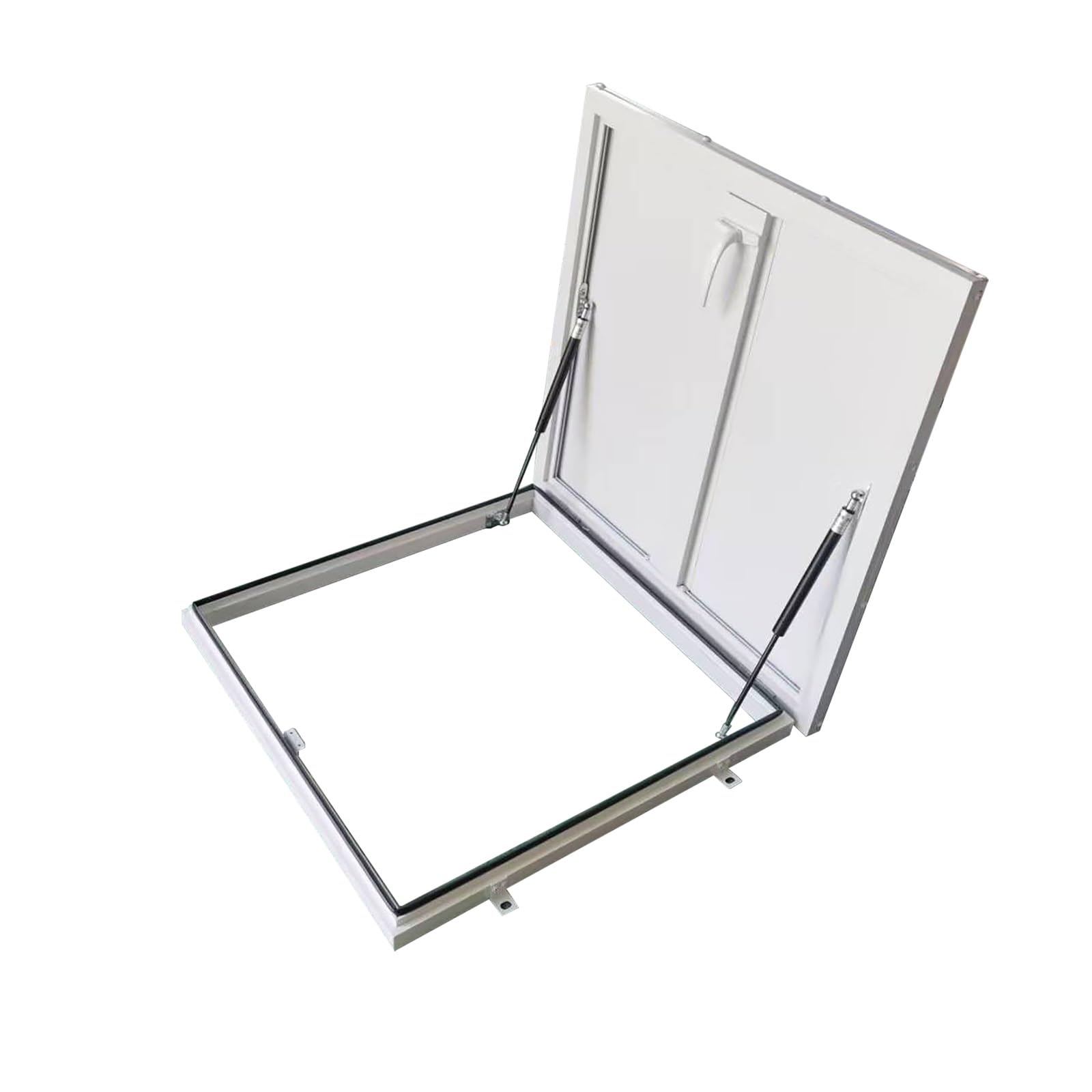 Claraboya Techo Tapa Metálica para Trampilla de Ático con Pestillo, impermeable, antirrobo, tragaluz, trampilla de techo, Tapa de Acceso de Emergencia(White,75 * 75cm/29.5 * 29.5in)