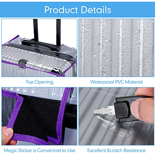 image for Jexine 3 Pcs PVC Luggage Cover Waterproof Transparent Suitcase Cover T
