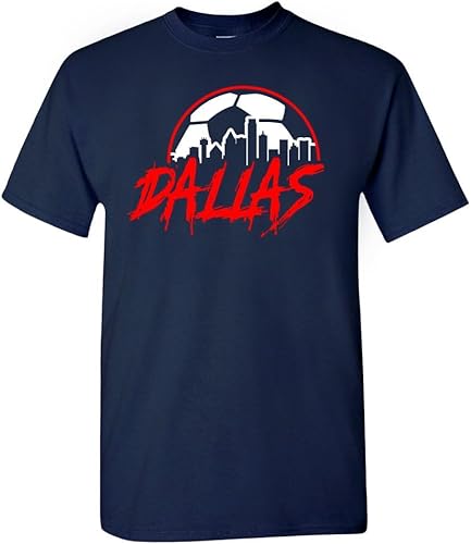 Miniatura 25 de Xtreme Apparrel Camiseta Team City Skyline para los aficionados al fútbol Atlanta - Camisa negra