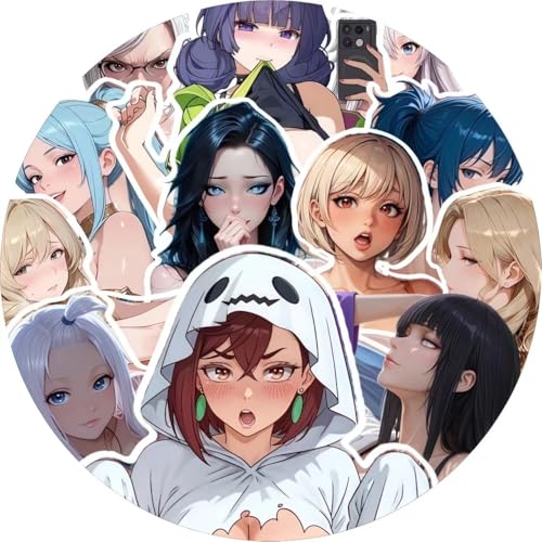 60pcs Anime Girl Stickers-NFSW Hot Girl Stickers Cute Kawaii Vinyl Decals for 18 Adult - Car Truck Laptop Motorcycle Accessories