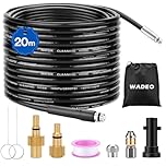 WADEO 20M Tubo per Idropulitrice, Kit per Sonda Sturatubi, Sonda Sturatubi per Idropulitrice, Include Uscita Impermeabile e Adattatori Ingranditi, Adatto per Serie Karcher K2-K7, LAVOR & Bosch