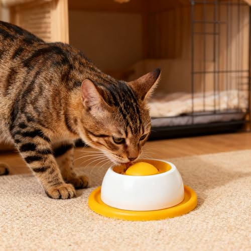 Leckschüssel für Hunde, Haustier Leckspaß Rotierende Runde Interaktive Slow Feeder Katze Hund Lecken Spielzeug Für Kleine Mittlere und Große Rassen Tiere (Blau)
