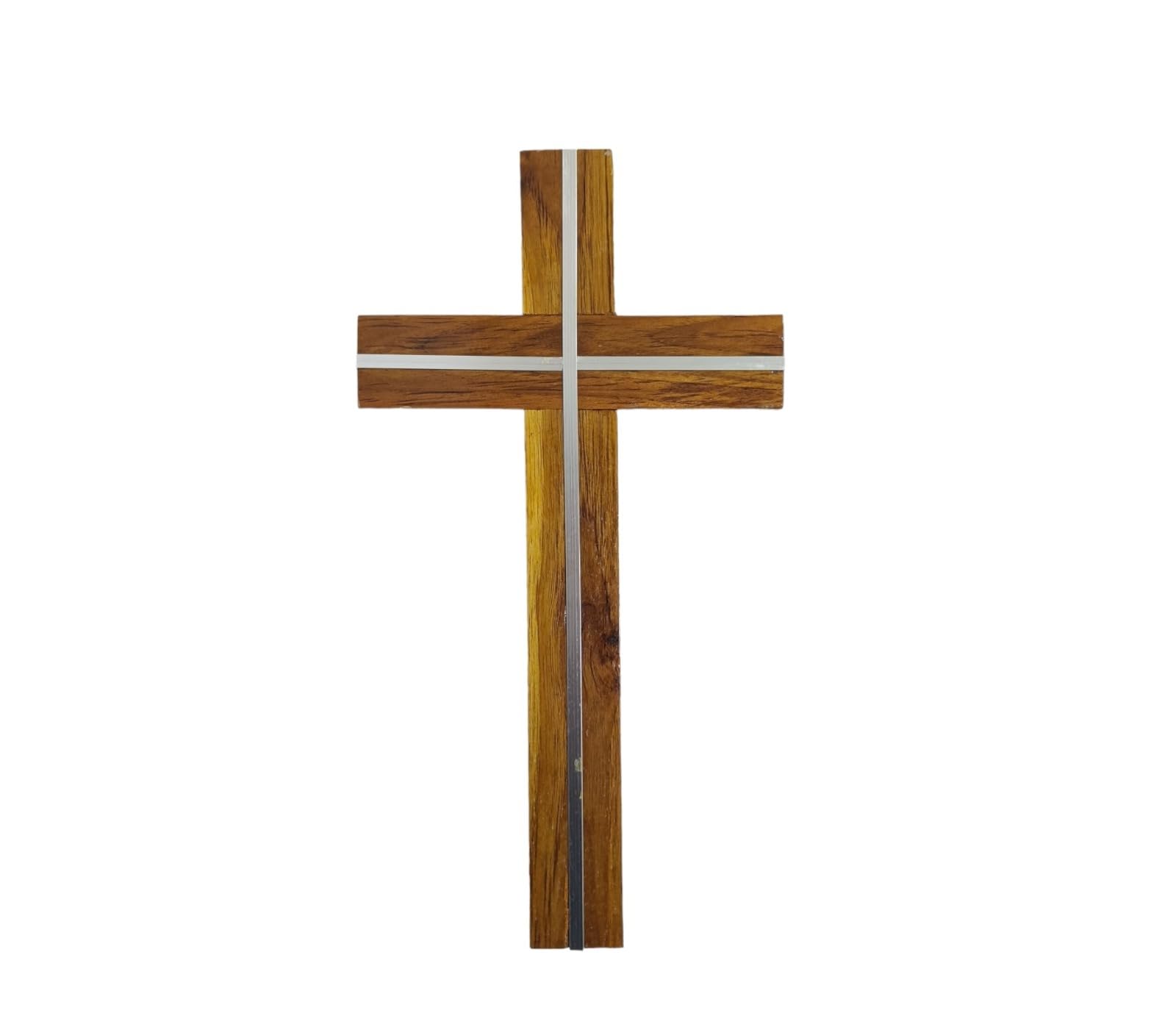 Wisekrafter's Handcrafted in Teakwood Cross for Christmas Decoration or Gifts for Christmas (L8 x H16, 20 MM Thick with Traditional Teakwood Brown Hand Polished) CR001