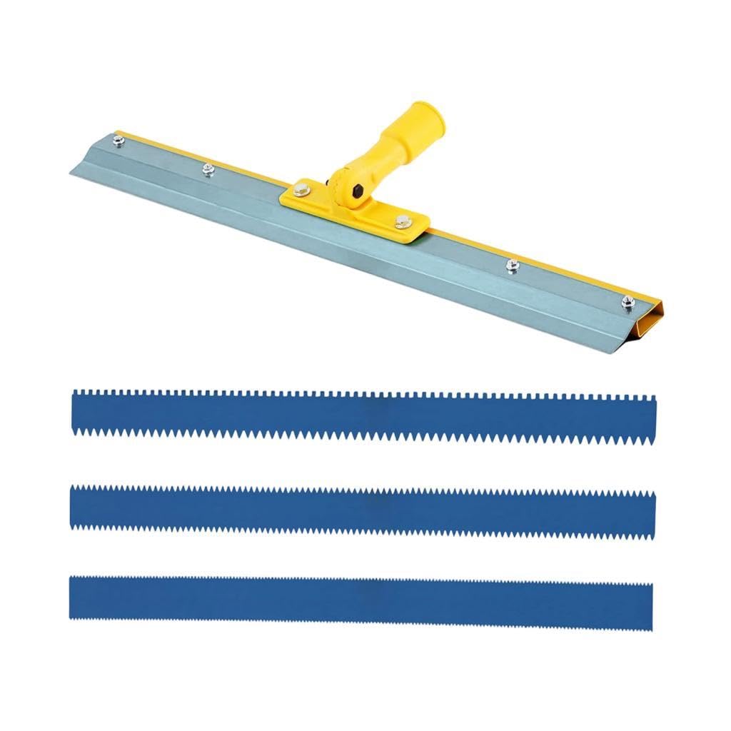 Epoxy Squeegee Espátula Extensora para Piso Nivelador Ranurado Rastrillo de Cemento Herramienta para Nivelación Elaborado en Acero al Carbono