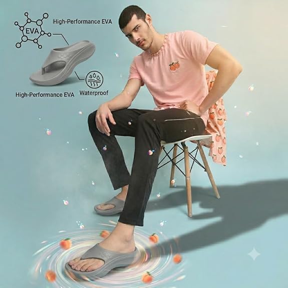 Image of Men's Premium Comfort Slip-On Slippers with Soft Cushioned Footbed, Lightweight Flexible Sole, Anti-Slip Outsole for Indoor Outdoor Daily Wear