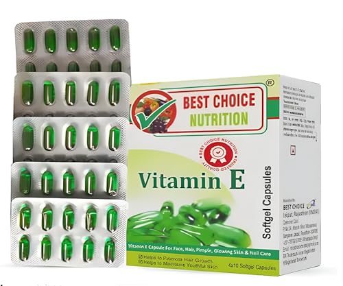 Best Choice Nutrition Vitamin E 50 capsules |for beautiful skin healthy hair and eyes.
