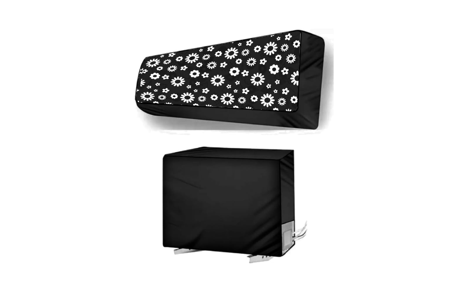 Lomania Split Ac Cover With Indoor and Outdoor Unit for 1.5 Ton Capacity Water Resistance & DustProof ( black white flower ) (B0CNM4GK7N) Amazon Price History, Amazon Price Tracker