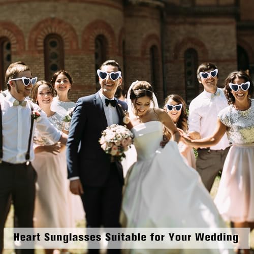 50 Sets of Heart Shaped Sunglasses, Bulk Wedding Party Favors Reception Gifts Souvenirs for Guests, Welcome Sign in Card Gift Tags Wood Photo Frame for Bachelorette Bridal Party Favors2