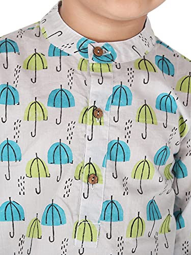 Image of Baby Boys Ethnic Wear | Handloom Cotton Kurta Pajama Set for Festivals | Comfortable & Stylish Traditional Kids Kurta Pyjama Set
