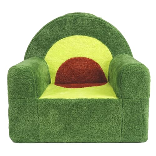 Heypappy Kindersessel,Bequeme Schaumstoff Kindercouch mit Weichem Samtbezug,Kleinkindcouch mit Niedlichem Avocado Design zum Spielen und Lernen,Kinder Sofa für Jungen und Mädchen