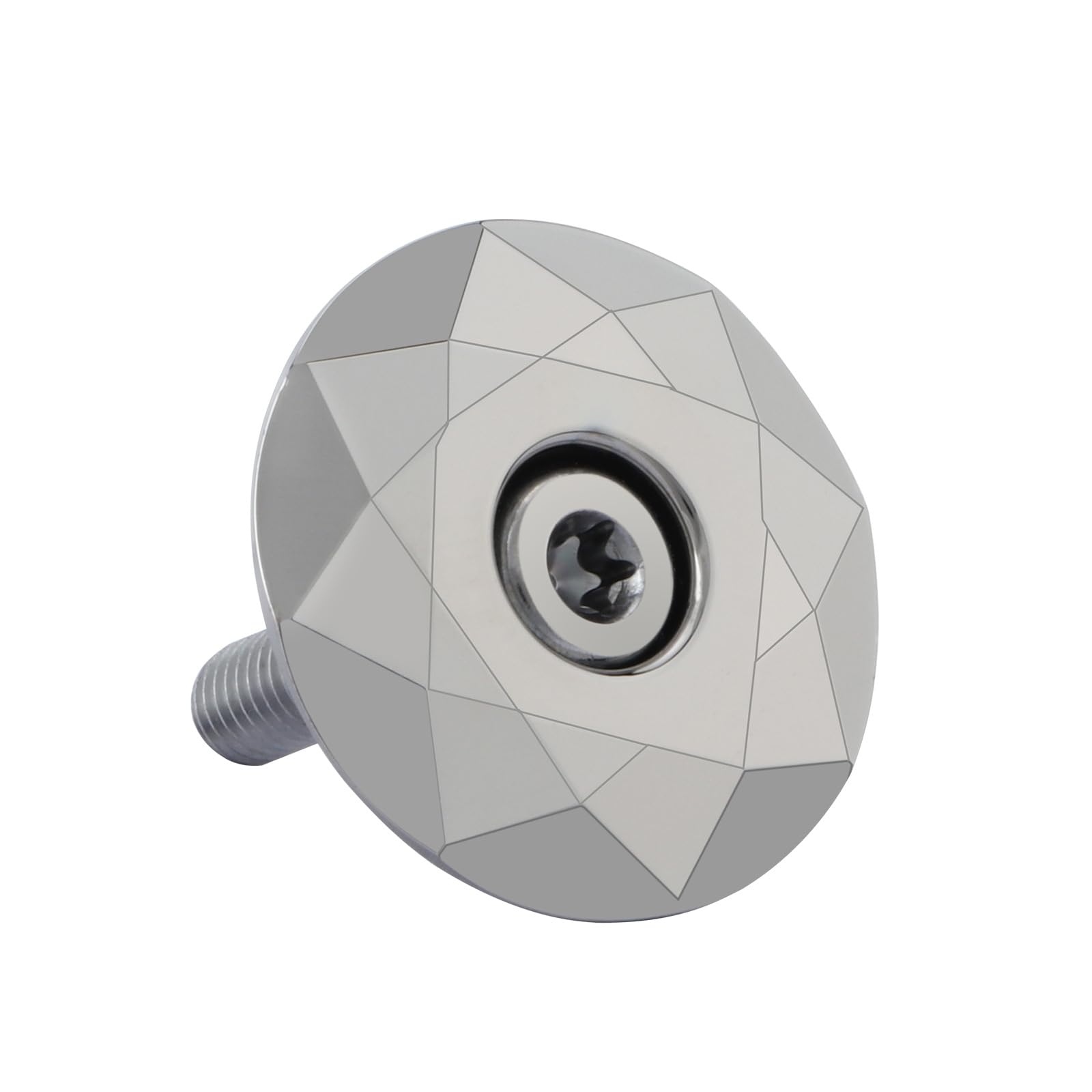Meroca Tappo Superiore per Serie Sterzo Bici in Lega di Alluminio Design Geometrico con Bullone in Titanio M6x35mm, Disponibile in Oro, Multicolore, Grigio