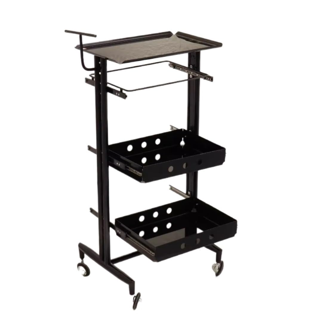 Carrello da Barbiere， Carrello Con Ruote A 3 Livelli, Carrello Per Salone Di Bellezza In Acciaio Inossidabile Con Ruote, Carrello Per Salone, Carrello Multiuso Per Camera Da Letto, Negozio Di Tatuaggi
