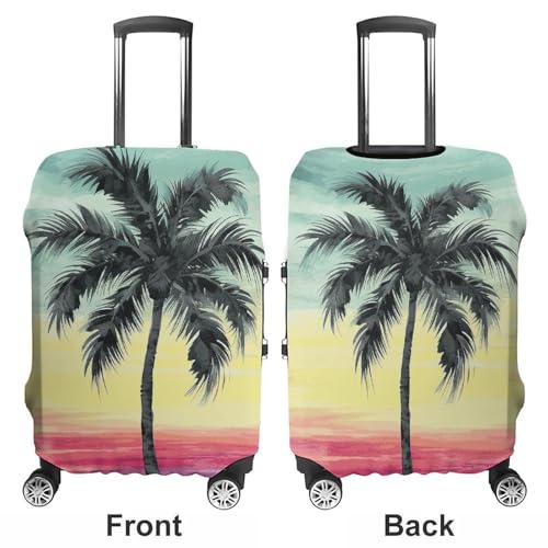 Travel Luggage Cover Elastic Suitcase Protector Anti-Scratch Washable Tropical Palm Tree Luggage Sleeve Tsa Approved Carry on Covers Baggage Cover Fits 18-32 Inch Luggages3