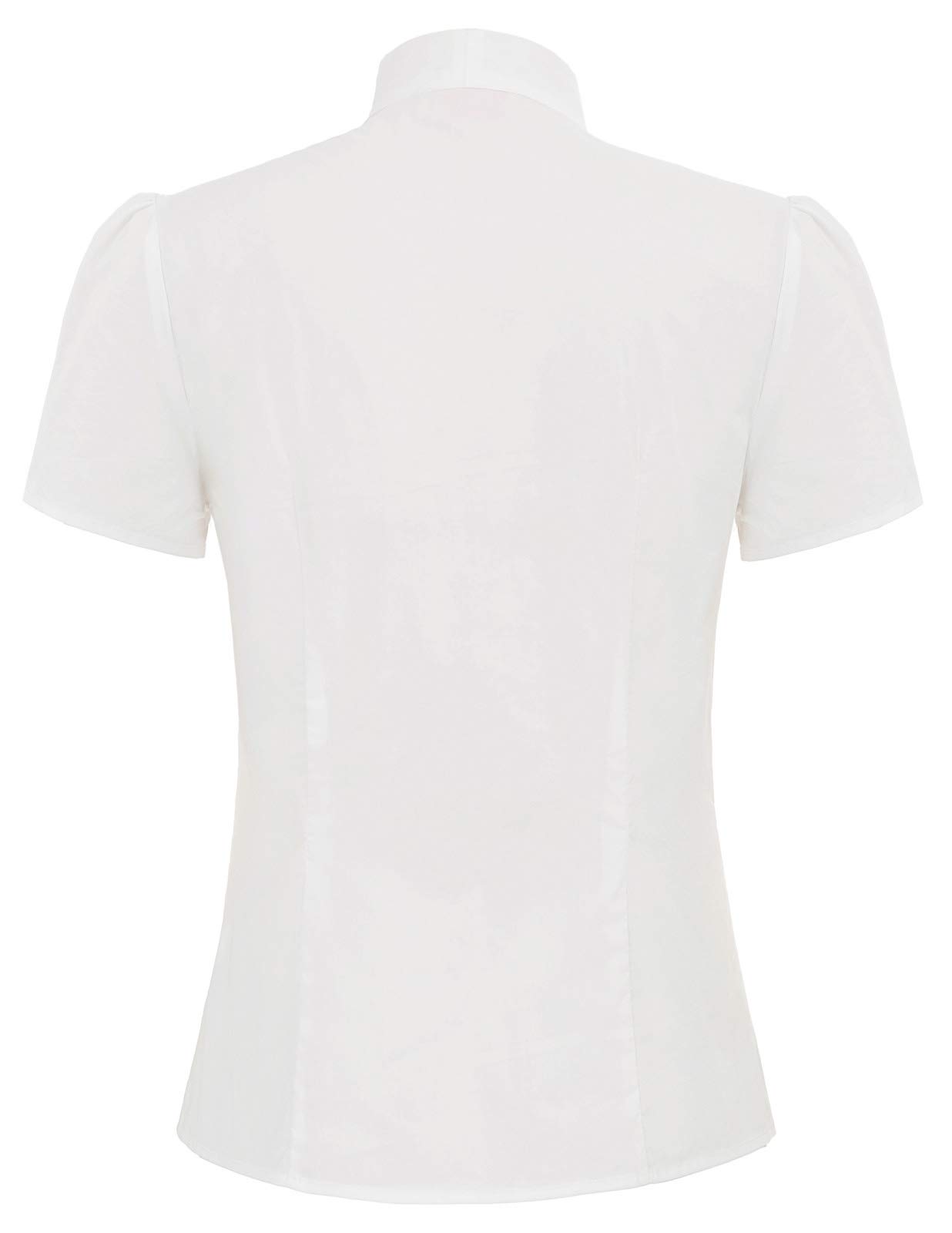 Belle Poque Eté Femme Chemise Rayures Chic Manche Courte Col en Papillon Nœud Fermeture à Bouton