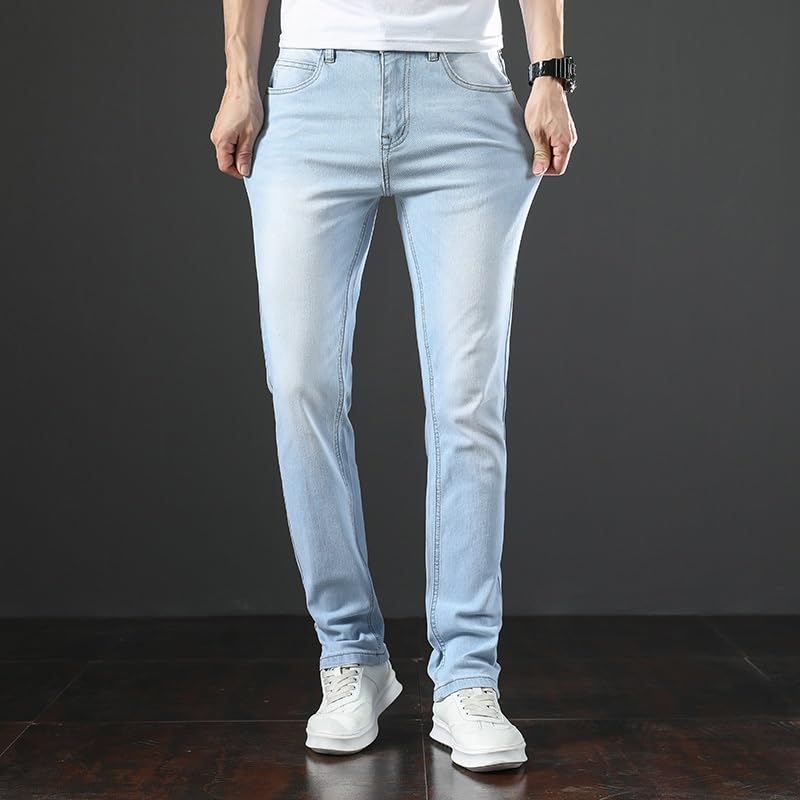 Basic Jeans Business Straight Leg Regular Stretch Jeans Spring and Fall Jeans(36)4