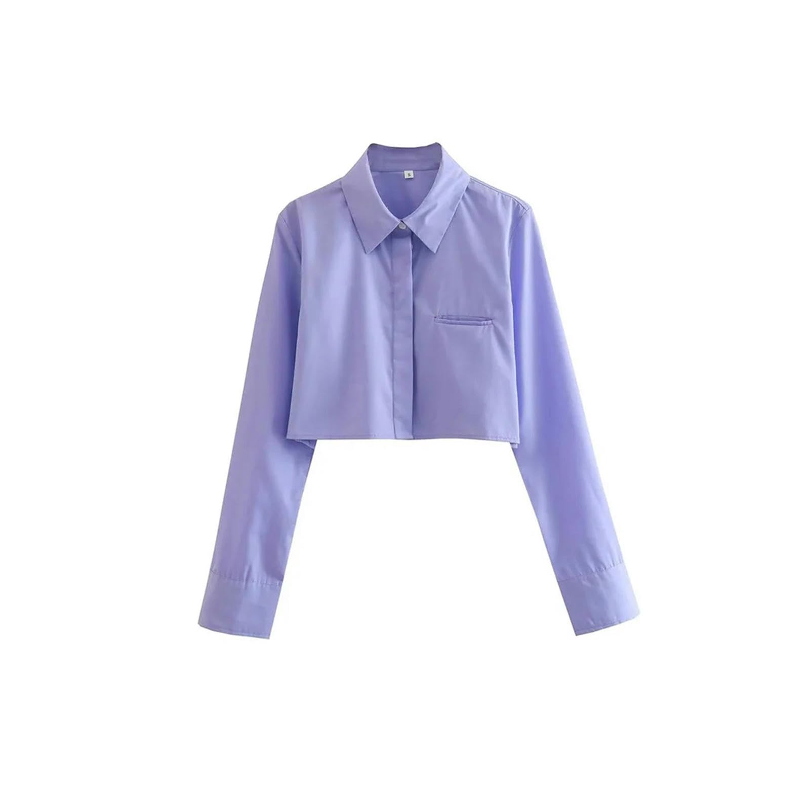 Camiseta Mujer Moda De Las Mujeres Camisas con Cosecha Suelta Vintage Botón Frontal De Manga Larga