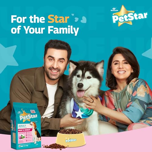 Image of Mankind PetStar Adult Dry Dog Food, 22% High Protein, Meat & Wheat Flavor, 3 kg | Complete & Balanced Nutrition for Adult Dogs