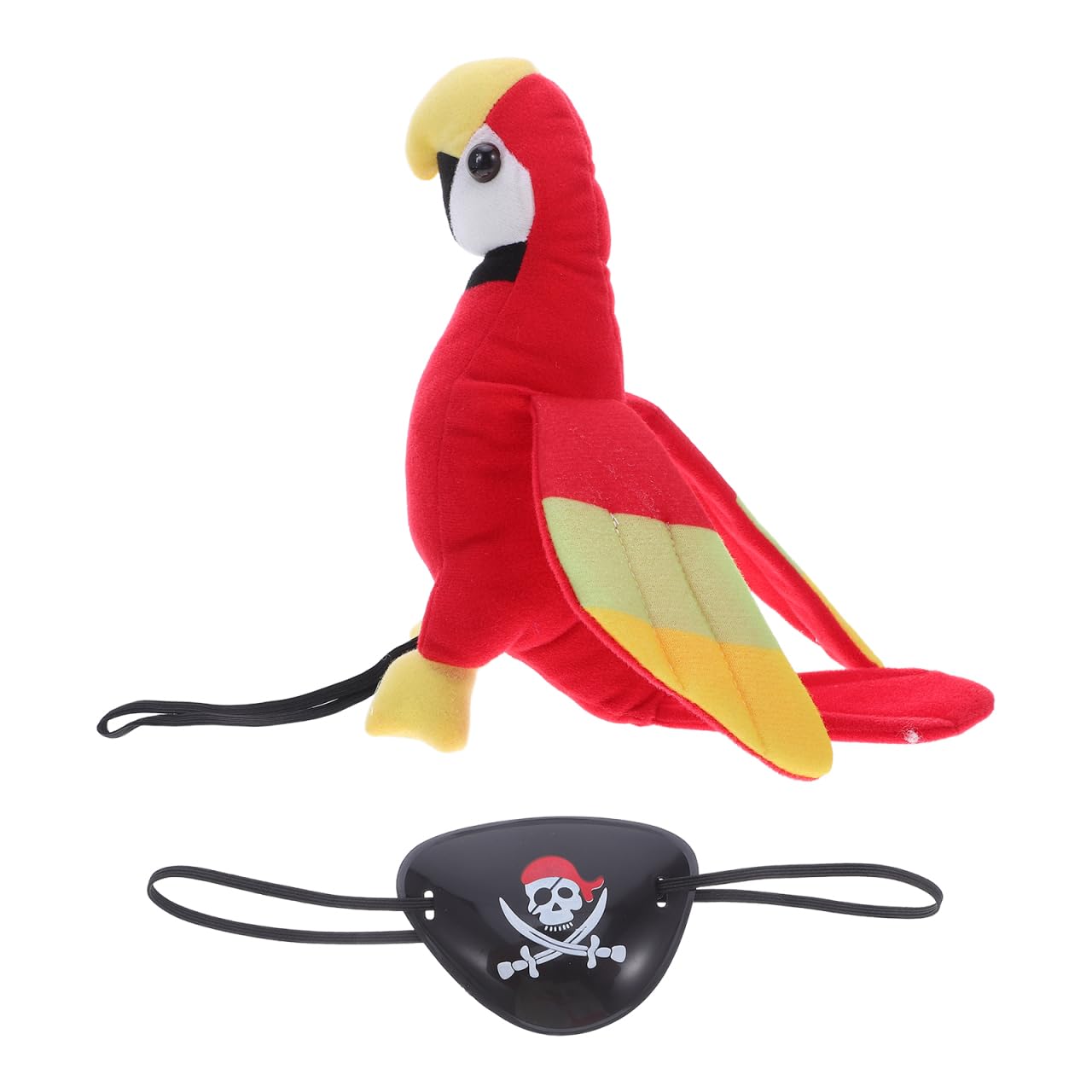 UKCOCO Shoulder Pirate Parrot Eye Patches Set: Halloween Stuffed Parrot on Shoulder Pirate Costume Accessories for Halloween Party Cosplay - Woman Men Kids Adults