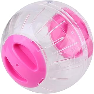 GREENADSCAPE Pelota de Ejercicio para Conejillos de Indias Minipelota para Correr Rueda para Hámster para Animales Pequeños Silenciosa Y Segura Color Rosa