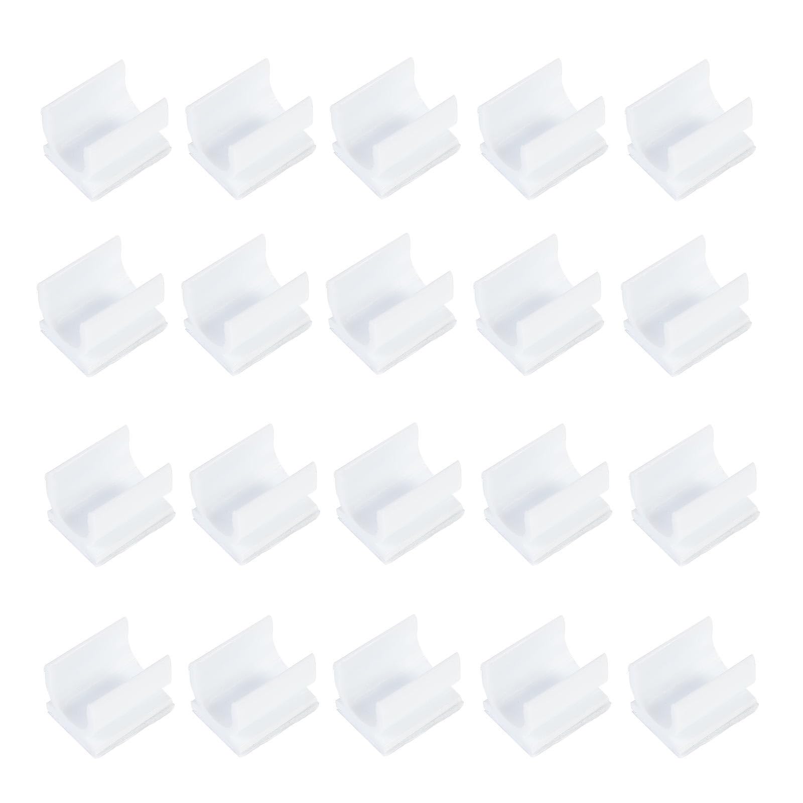 HAPINARY 100Pcs Adhesive Whiteboard Pen Clips Plastic Clamps with Strong Sticky Backing Pen Buckles for Office Classroom Home Organization