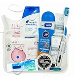 Travel Size Toiletries Set for Women & Men | Mini Travel Essentials, 100ml Airport Approved Bag | mens toiletries set, holiday essentials for women