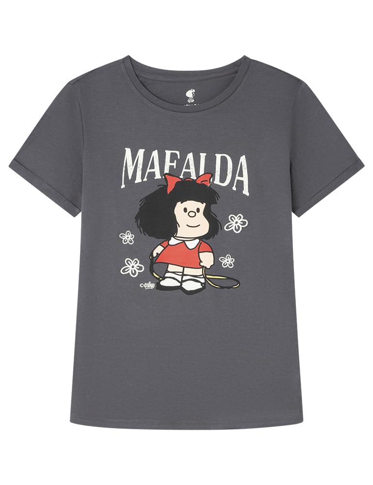SPRINGFIELD Women's T-Shirt, Charcoal Grey, S