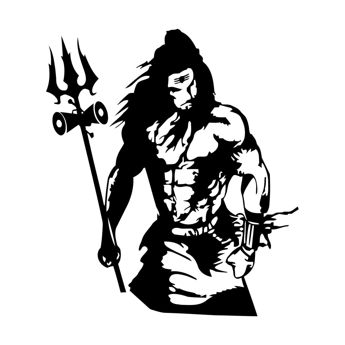 Shiva God Indian Religion Vinyl Art Decor Wall Stickers Home Bedroo Decor Removable Adhesive Wall Decal Sticker for Living Room Small - 28x31cm — image 1