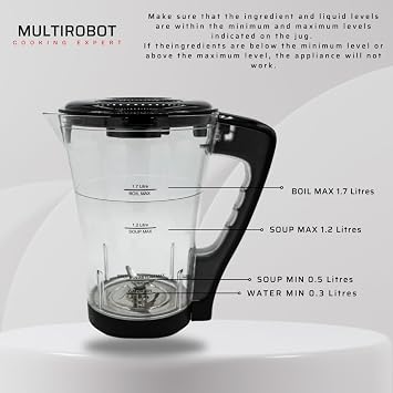 Soup Maker & Blender, Multifunction Blender Smoothie Maker, 800w, 1700ml, Stir, beat and cook, powerful, ultra-compact food processor, 6 Automatic programs. Keep warm programme