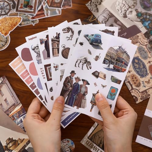 Image of GDNK Scrape Book Kit Scrapbooking Kit Vintage Journal Scrapbook Pack DIY Paper Stickers, Craft Kits Notebook, Collage Album Aesthetic Sticker Journaling Scrapbook Photo Album (See You Coffee)