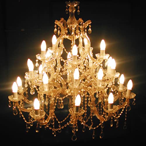 Aiyomt Clear Torpedo Tip Replacement Bulbs, Replacement Light Bulbs For Electric Candle Lamps, Window Candles, Chandeliers- Clear Incandescent E12 Candelabra Base Light Bulbs - 7 Watts Bulbs, 25 Pack #TOP4