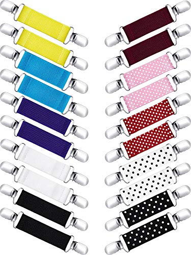 20 Pieces Elastic Gloves Clips Stainless Steel Glove and Mitten Clips for Kids Adults Supplies, 10 Pairs