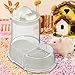Bothyi Automatic Hamster Feeder Feeding Station Large Capacity Auto Dispenser Feeding Bowl for Little Animals Dwarf Chinchillas Mice, White