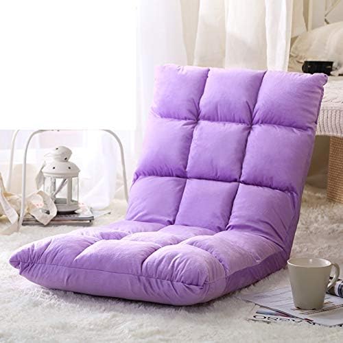 おすすめネット ビーズクッション 座椅子 バックサポート瞑想やゲームのための調節可能なパッド入りシートクッションとフロア折り畳み式の座席レイジーソファベッド畳フロアチェア Color Blue コンピュータ