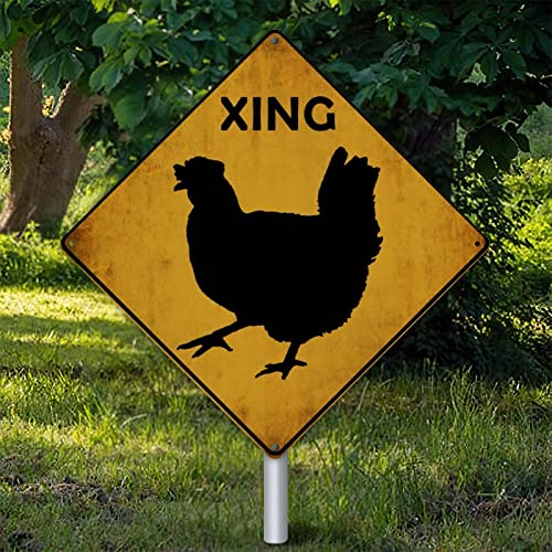 Panneau vintage métal Hen Xing de 38cm étanche pour décoration festive
