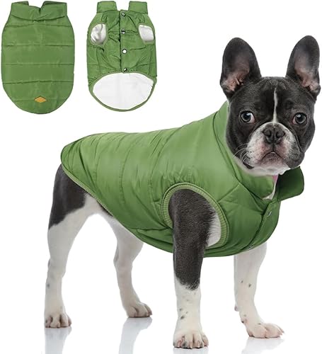 Miniatura 28 de Warm Dog Coat, Windproof Dog Jacket Fleece Pet Winter Coats Solid Color Dogs Clothes Cold Weather Pet Jacket Vest Soft Puppy Apparel for Small Black