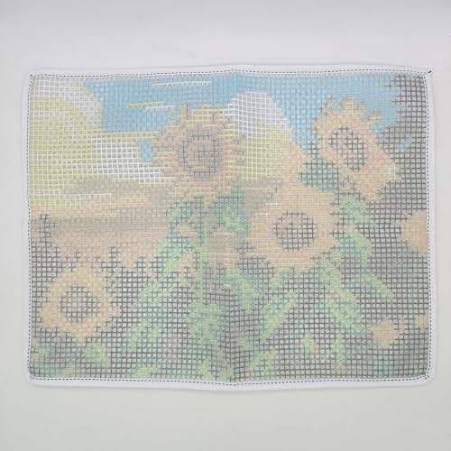 Image of Howie's Latch Hook Kits for Adults, DIY Blooming Sunflowers Crochet Yarn Latch Hook Rug Kit for Adults, Color Preprinted Pattern Embroidery Decoration(Blooming Sunflowers, 19.69 x 14.96 inch)