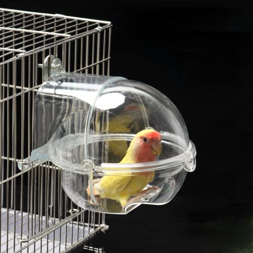 Bird Cage Bath Parrot Bath Box Accessories Planet Box Bird Bathing for Budgies Supplies Hanging Bathtub for Small Pet Cockatiel Canary Cockatoos Parakeet Conure Lovebird
