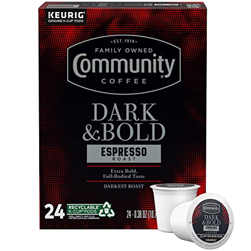 Comparison: Espresso K Cups For Keurig 4 Community Coffee Dark & Bold Espresso Roast 24 Count Coffee Pods, Compatible with Keurig 2.0 K-Cup Brewers, 24 count (Pack of 1)