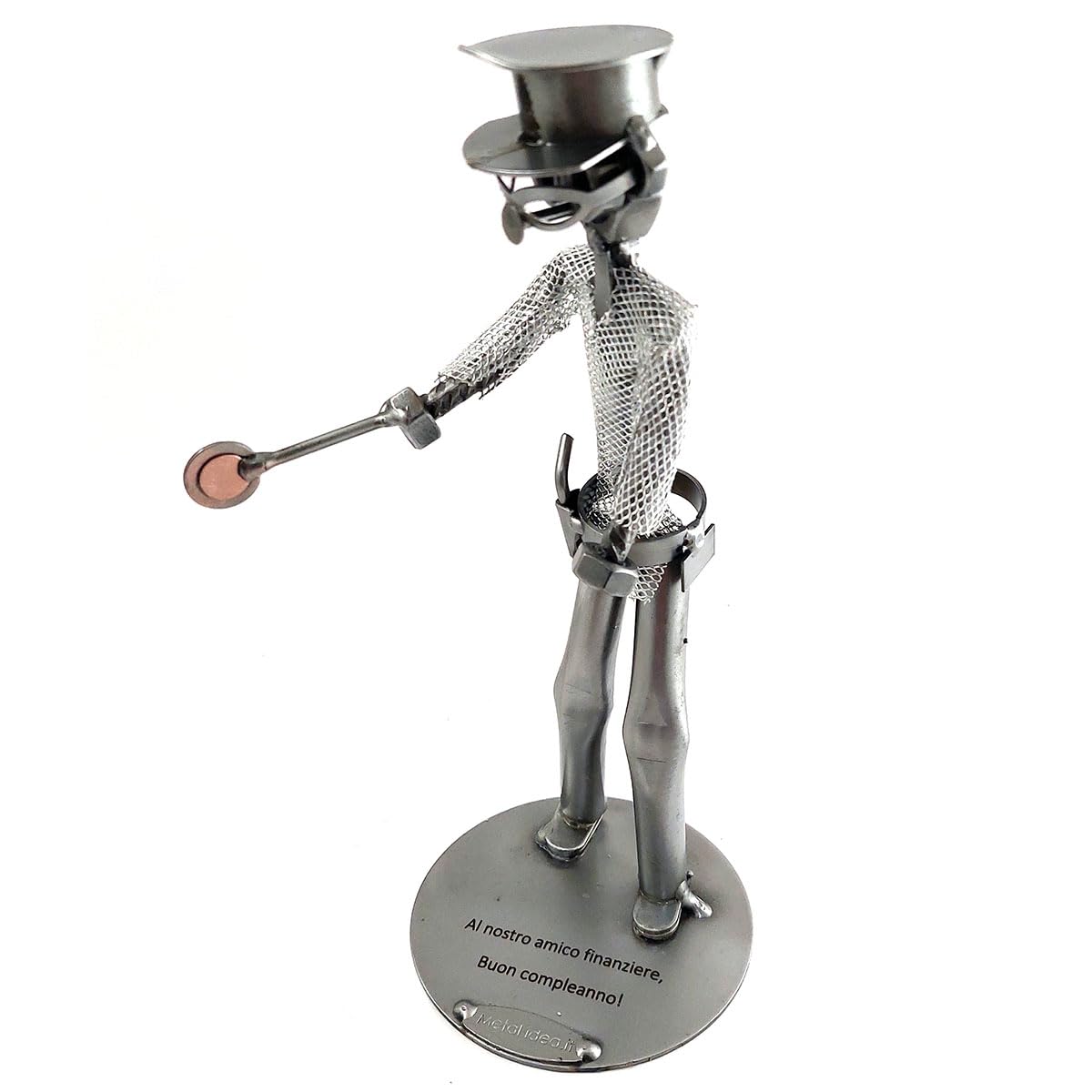 FINANZIERE, GUARDIA DI FINANZA, FORZA DELL'ORDINE IN METALLO CON VITI BULLONI CHIODI DI METAL IDEA - IDEA REGALO ORIGINALE - 100% ARTIGIANALE - MADE IN ITALY - PERSONALIZZABILE