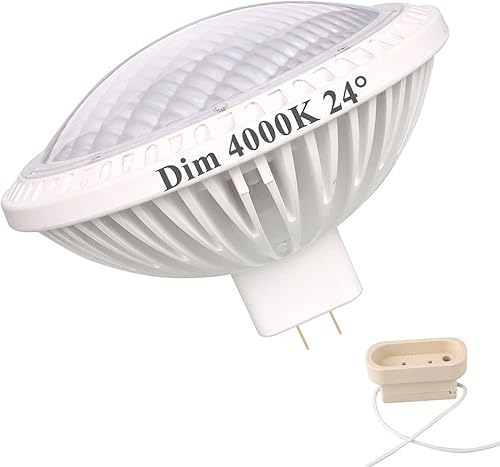Bombilla LED Par64 regulable de 500 W, repuesto de haz estrecho de 24, 4000 K, blanco neutro de 120 V, base GX16D, 1 paquete