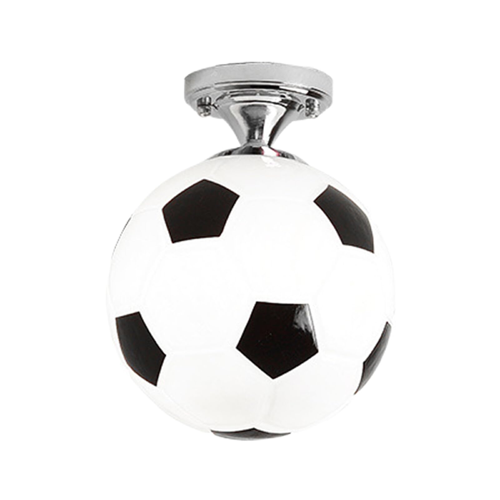 vreplrse Soccer Ball LED Ceiling Lights Premium Glass for Creative Kids Boys Bedroom Decoration Football Bar Club Ceiling Lamp, Black