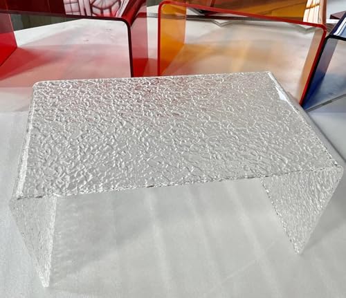 Mesa auxiliar acrílica para sala de estar, mesa auxiliar transparente para Drin & AC, moderna mesita de noche, 30 x 30 x 65 cm, piel decorativa