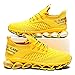 Men's Running Shoes Blade Tennis Walking Fashion Sneakers Breathable Non Slip Gym Sports Work Trainers A Yellow