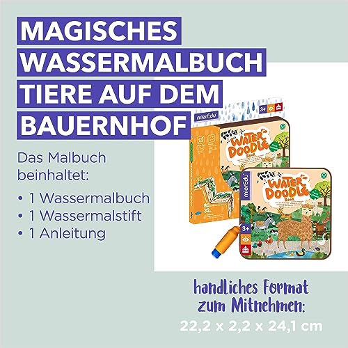 mierEdu Magic Water Colouring Book for Toddlers Animals on the Farm, Promotes Creativity & Drawing, Educational Toy from 3 Years - Image 3