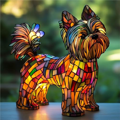 English Bulldog Lamp, Corgi Lamp and Pug Lamp, Stained Resin French Bulldog Tabletop Night Light, Dog Series Art Night Light, Cute Pet Dogs Themed LED Table Lamps(K)
