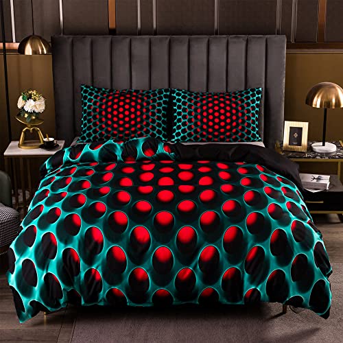 Esovio Geometric Queen Comforter Set,3D Stereoscopic Dense Hole Soft Microfiber Down Alternative Duvet With 2 Pillowcase For All Season Bedding Sets. #TOP3