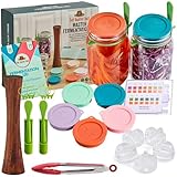 Master Fermentation Kit for Wide Mouth Mason Jar by The Amish Chef - Pickle Kit, Kimchi, Sauerkraut Making Kit - Fermentation Airlock Lids